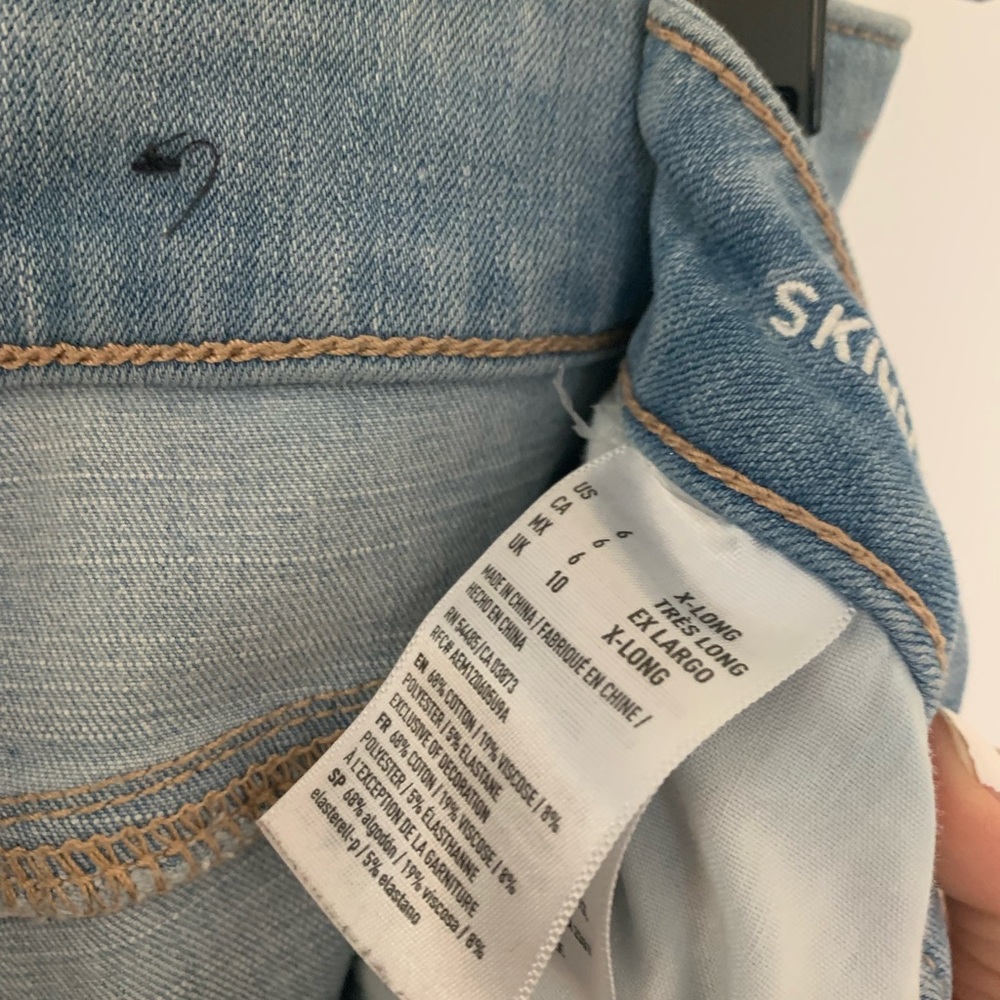 Distressed Light Blue Women's Jeans Super Skinny Stretch - Picture 5 of 9